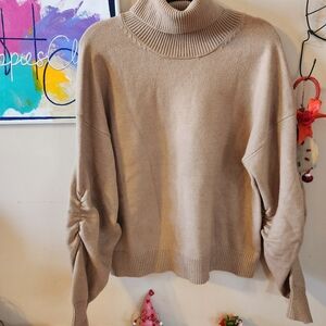 Cozy Tan Turtleneck Sweater